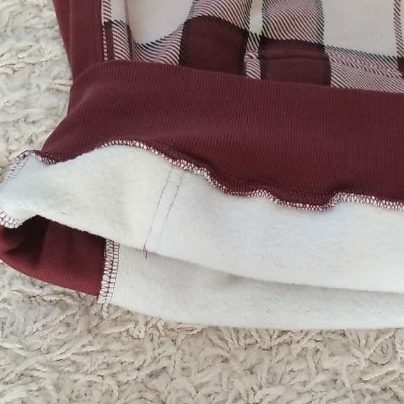 TNA Red and Cream Plaid Long Sleeve Hoodie - Picture 4 of 5